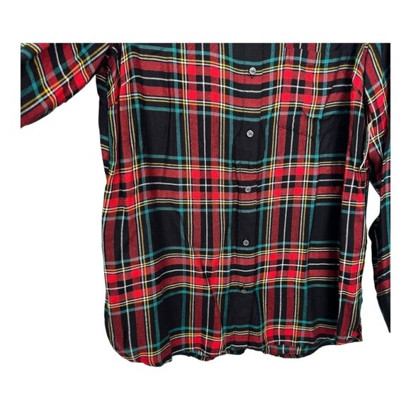 Old Navy Womens Plaid Button-Up Long Sleeve Shirt Top Size L Red/Green/Black - Picture 10 of 13